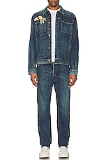 Undercover Hand Denim Jacket in Indigo, view 5, click to view large image.