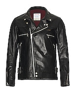 Undercover Leather Rider Jacket in Black, view 1, click to view large image.