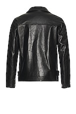 Undercover Leather Rider Jacket in Black, view 2, click to view large image.