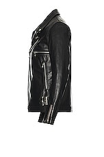 Undercover Leather Rider Jacket in Black, view 3, click to view large image.