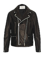 Undercover Leather Double Rider Jacket in Black, view 1, click to view large image.