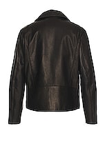 Undercover Leather Double Rider Jacket in Black, view 2, click to view large image.