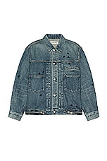 Undercover Denim Blouson in Light Blue Indigo, view 1, click to view large image.
