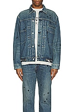 Undercover Denim Blouson in Light Blue Indigo, view 4, click to view large image.