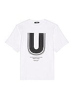 Undercover Giz U Logo Tee in White, view 1, click to view large image.