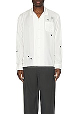 Undercover Long Sleeve Shirt in Off White, view 4, click to view large image.