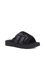 UGG Goldencoast Strap Slide in Black, view 2, click to view large image.