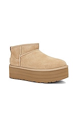 UGG Classic Ultra Mini Platform Boot in Sand, view 2, click to view large image.