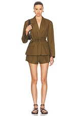 Ulla Johnson Camryn Short in Militaire, view 4, click to view large image.