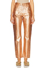 Ulla Johnson Agnes Straight Leg in Copper Foiled Wash, view 1, click to view large image.