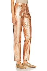 Ulla Johnson Agnes Straight Leg in Copper Foiled Wash, view 2, click to view large image.