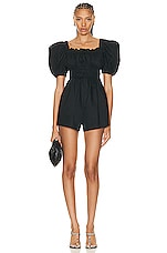 Ulla Johnson Arlo Playsuit in Noir, view 1, click to view large image.