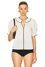 Ulla Johnson Ruby Top in Ivory, view 1, click to view large image.