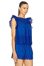 Ulla Johnson Leona Top in Cobalt, view 2, click to view large image.