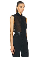 Ulla Johnson Milo Blouse in Noir, view 2, click to view large image.