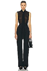 Ulla Johnson Milo Blouse in Noir, view 4, click to view large image.
