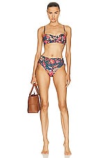 Ulla Johnson Zahara Bikini Top in Delphinium, view 4, click to view large image.