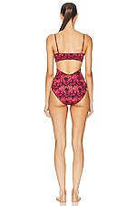 Ulla Johnson Luna Maillot Swimsuit in Wild Rose, view 3, click to view large image.