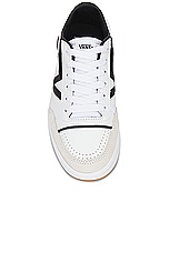Vans Lowland Sneaker in Court True White & Black, view 4, click to view large image.