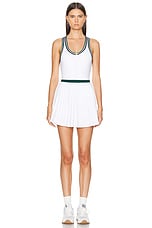 Varley Jane Court Dress in White & Forest, view 1, click to view large image.