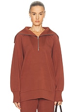 Varley Xina Half Zip Longline Sweater in Cinnamon | FWRD