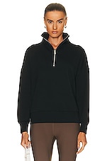Varley Hawley Half Zip Sweatshirt in Black, view 1, click to view large image.