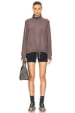 Varley Portland High Neck Midlayer Sweater in Deep Charcoal, view 4, click to view large image.