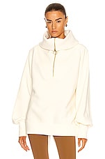 Varley Vine Half Zip Sweatshirt in Ivory, view 2, click to view large image.