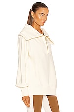 Varley Vine Half Zip Sweatshirt in Ivory, view 3, click to view large image.