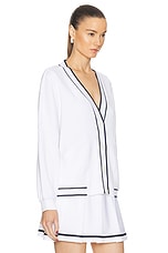 Varley Decker Off Court Cardigan in White, view 2, click to view large image.