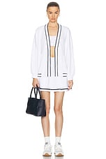 Varley Decker Off Court Cardigan in White, view 4, click to view large image.