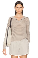 Varley Billie Half Zip Knit Sweater in Cashmere Stone, view 1, click to view large image.