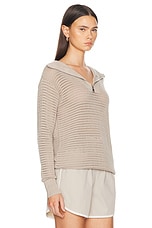 Varley Billie Half Zip Knit Sweater in Cashmere Stone, view 2, click to view large image.