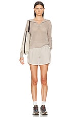Varley Billie Half Zip Knit Sweater in Cashmere Stone, view 4, click to view large image.