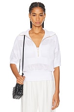 Varley Kembria Half Zip Knit Sweater in White, view 1, click to view large image.