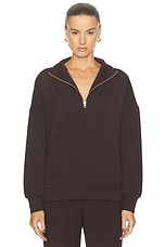 Varley Hawley Half Zip Sweater in Coffee Bean, view 1, click to view large image.