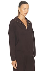 Varley Hawley Half Zip Sweater in Coffee Bean, view 2, click to view large image.