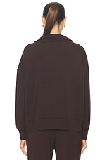 Varley Hawley Half Zip Sweater in Coffee Bean, view 3, click to view large image.