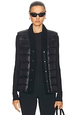 Varley Colwyn Combo Boxy Gilet Vest in Black, view 1, click to view large image.