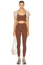 Varley Lets Move Pocket High 25 Legging in Cocoa Brown, view 4, click to view large image.
