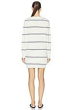 Victoria Beckham Sweater Dress in Natural & Navy, view 3, click to view large image.