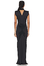 Victoria Beckham Ruched Gown in Black, view 4, click to view large image.