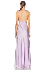 Victoria Beckham Gathered Shoulder Gown in Petunia, view 3, click to view large image.