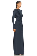 Victoria Beckham Ruched Gown in Midnight, view 2, click to view large image.