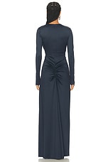 Victoria Beckham Ruched Gown in Midnight, view 3, click to view large image.