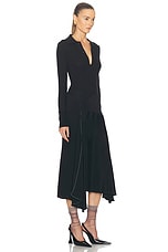 Victoria Beckham Henley Shirt Dress in Black, view 2, click to view large image.