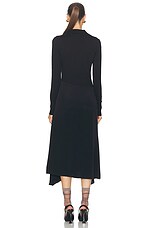 Victoria Beckham Henley Shirt Dress in Black, view 4, click to view large image.