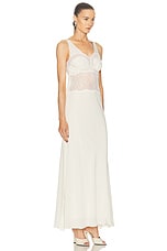 Victoria Beckham V-Neck Midi Dress in Ivory, view 2, click to view large image.