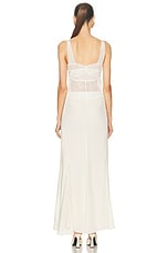 Victoria Beckham V-Neck Midi Dress in Ivory, view 3, click to view large image.