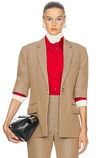 Victoria Beckham Short Sleeve Blazer in Tobacco, view 1, click to view large image.